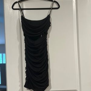 Oh Polly black embellished strap mini dress